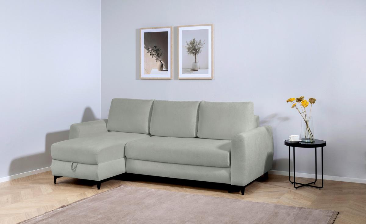 Ecksofa Moli, Dunkelgrau S: 236x148 cm - Dunkelgrau/Schwarz, Design, Textil (236/148cm) - MID.YOU