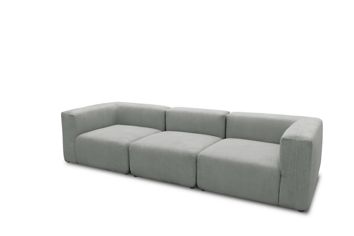 3-sitzer-sofa Hellgrau B: 301 Cm - Hellgrau/Schwarz, Design, Textil (301/69/108cm) - MID.YOU