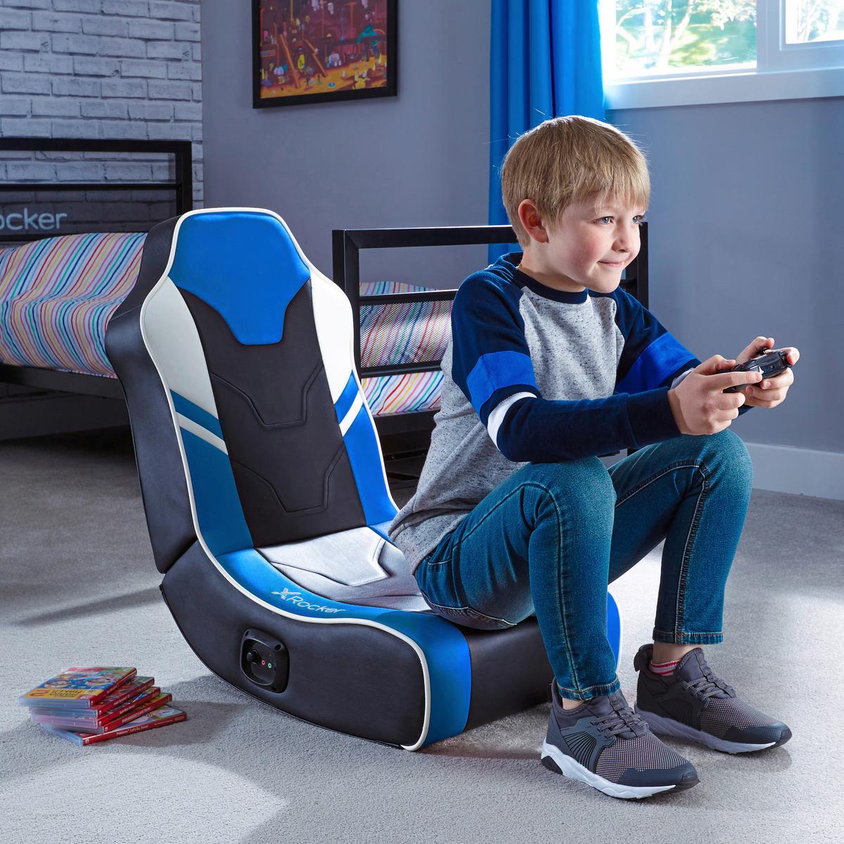 Gamingsessel Shadow 2.0 - Blau, MODERN, Textil (42/64/75cm) - X Rocker