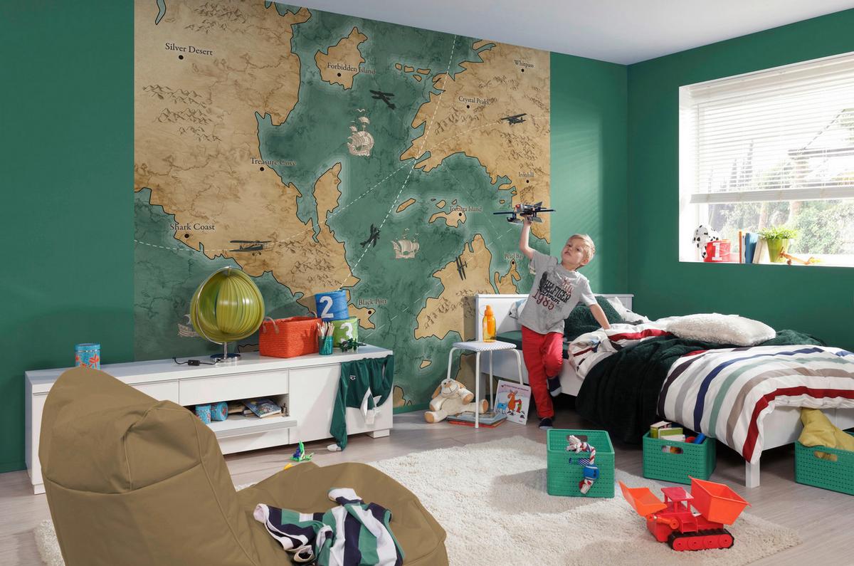 Fototapete Old Travel Map - Multicolor, Trend, Papier (300/280cm)