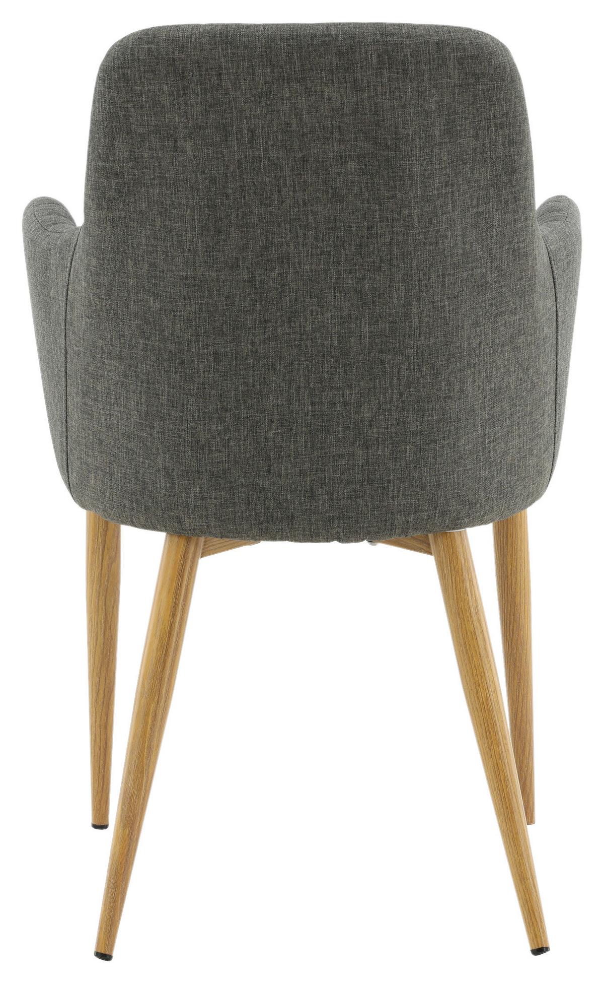 Stuhl-Set Comfort - Dunkelgrau/Naturfarben, Design, Textil/Metall (57/93/62cm) - Livetastic