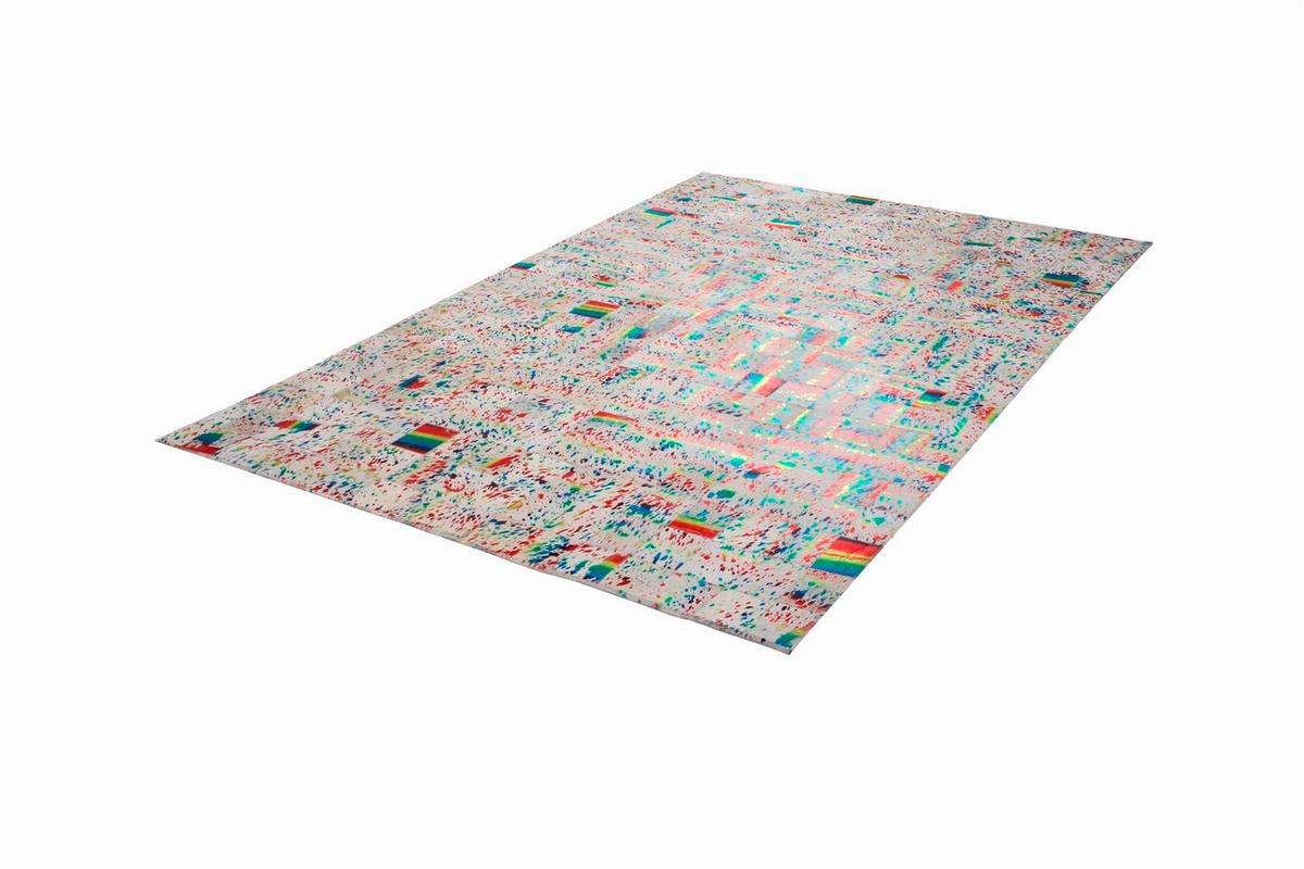 Flachwebteppich Multicolor, Beige, 120x170 cm - Beige/Multicolor, Design, Leder (120/170cm) - Kayoom