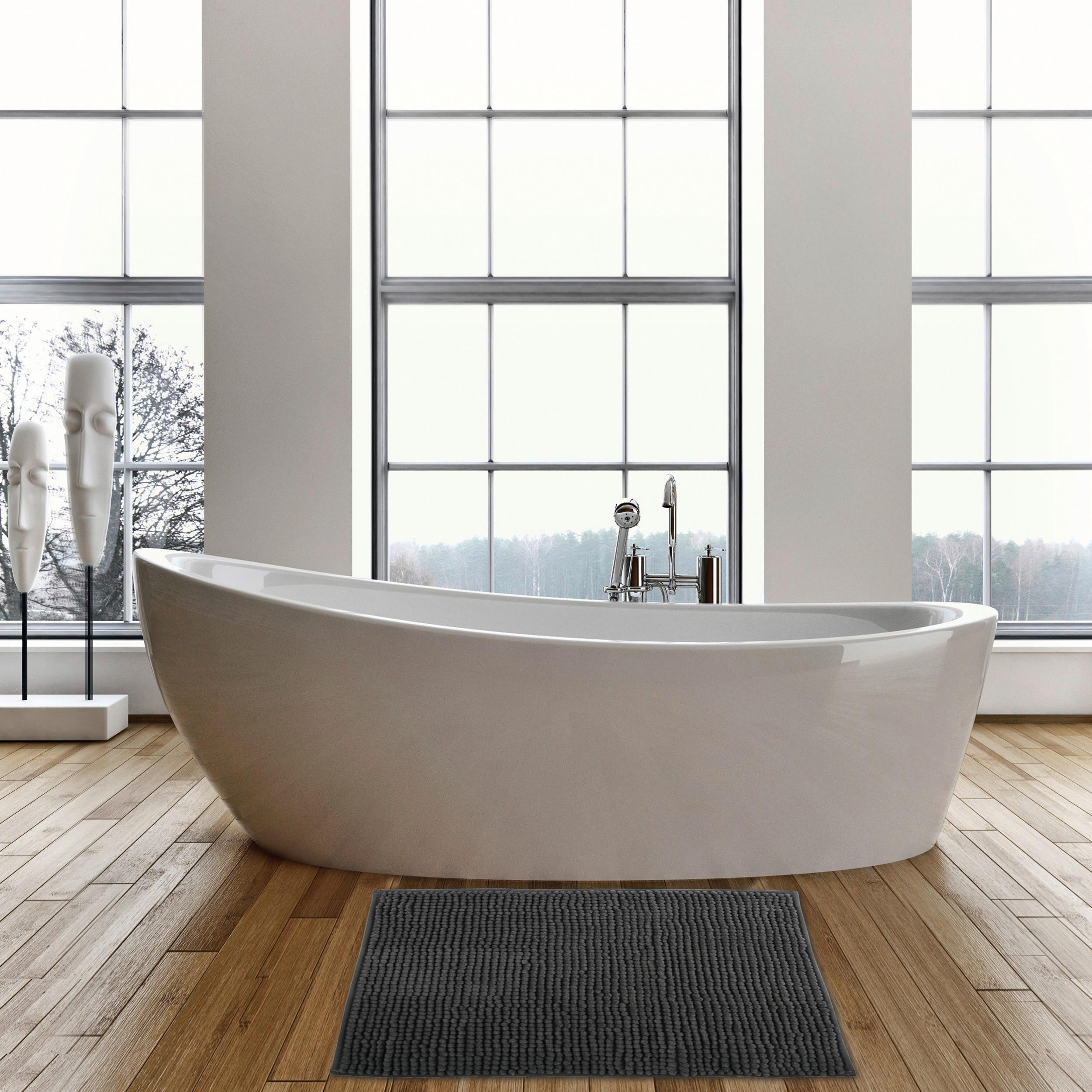 Badteppich Grau 80/50 cm - Grau, KONVENTIONELL (80/50cm) - Spirella