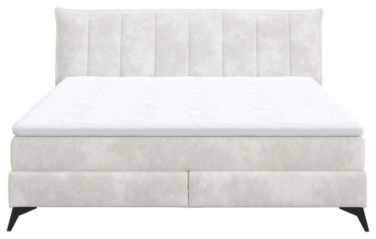 Boxspringbett Eagle Ceme Lxf: ca. 180x200 cm - Creme/Schwarz, Holzwerkstoff/Textil (180/200cm) - MID.YOU