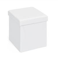 Faltbox Setti mit Deckel Lederlook Weiß 38x38x38 cm - Weiß, KONVENTIONELL, Holzwerkstoff/Textil (38/38/38cm) - MID.YOU