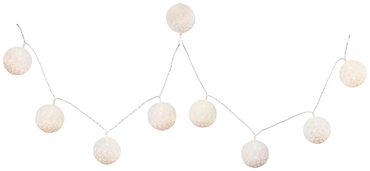 Svetelná reťaz Schnurli max. 0,06 Watt, 1,7m - biela, Romantik / Landhaus, plast (6/170cm) - Mömax