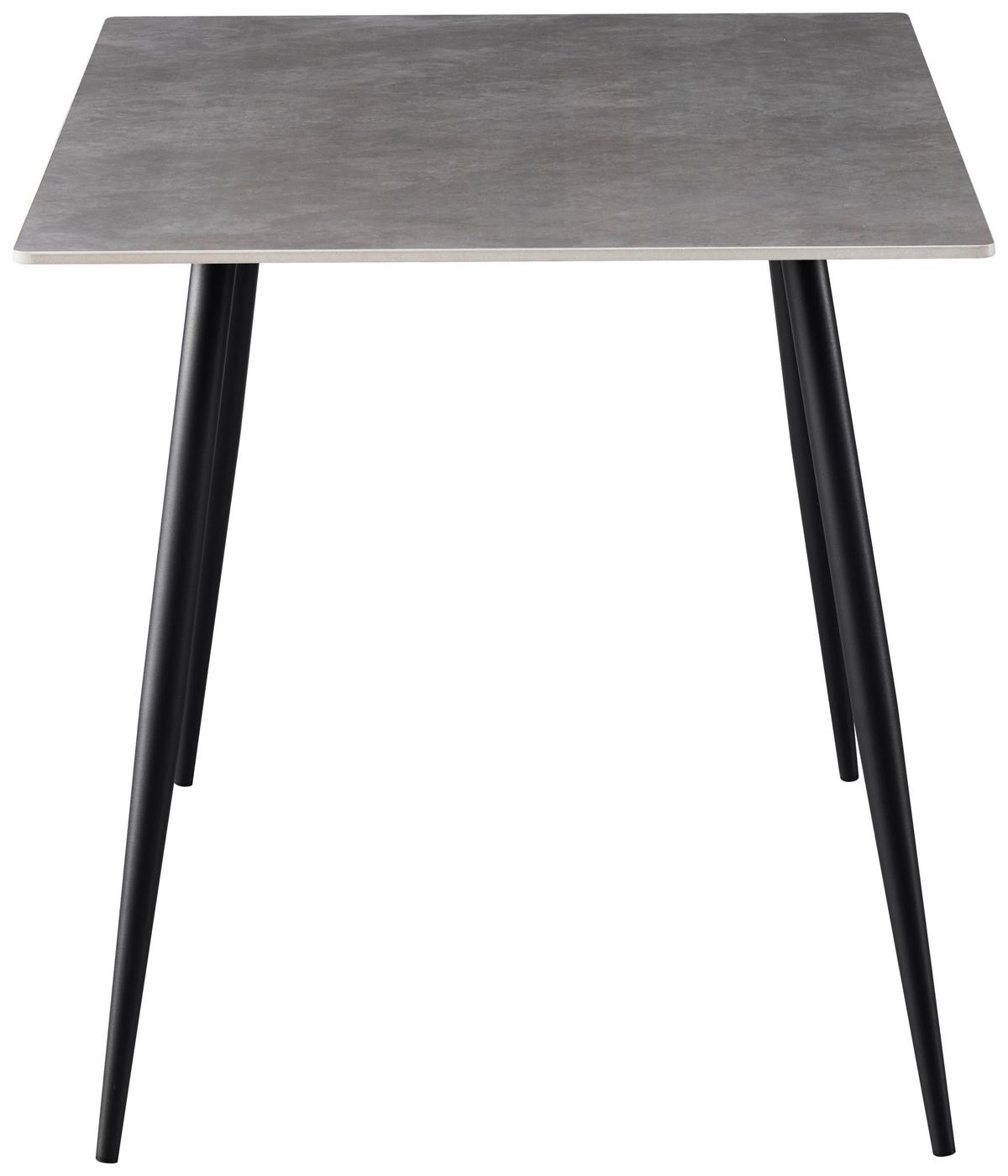 Étkezőasztal Toni - fekete/szürke, Modern, fém/kerámia (120/76/80cm)