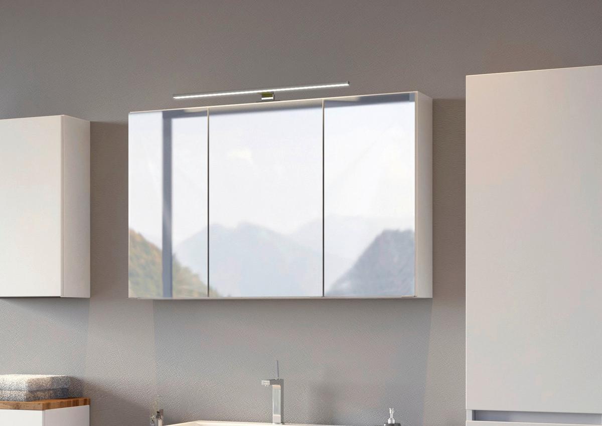 Spiegelschrank Pienza mit Led 3-Türig, Weiß - Weiß, Basics, Glas/Holzwerkstoff (100/64/20cm) - Held