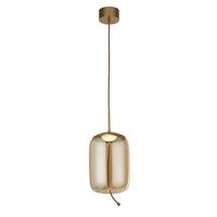 Led-pendelleuchte 75132-1am - Bernsteinfarben, Basics, Glas/Metall (18/18/43-150cm)