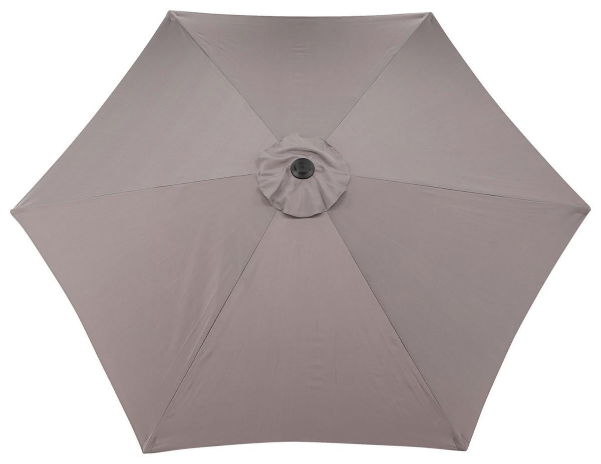 Sonnenschirm Leeds DM: 300cm H: 243cm Grau - Grau, KONVENTIONELL, Textil/Metall (300/300cm) - Gardenson