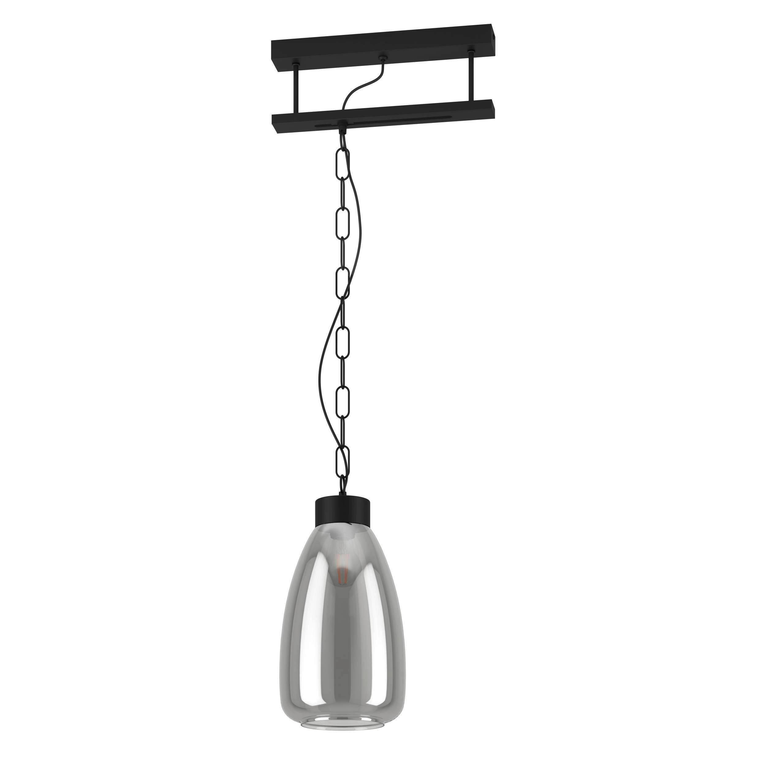 Hängeleuchte 43394* Brickfield - Transparent/Schwarz, Design, Glas/Metall (35/20/108,5cm) - Eglo