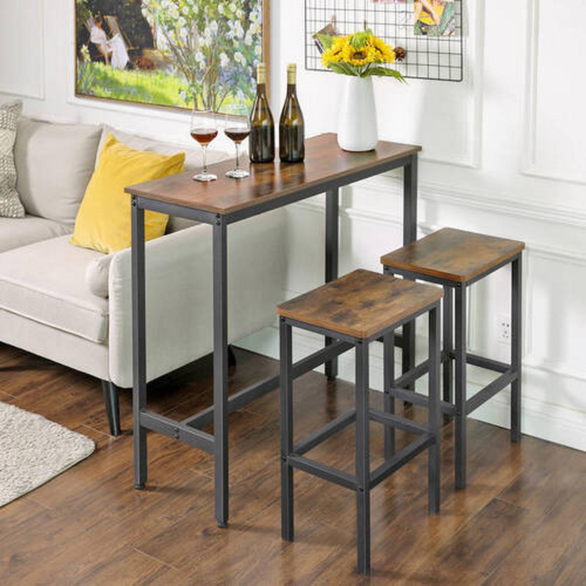 Bartisch Vasagle 100x40x90 Cm Braun, Schwarz - Schwarz/Braun, Trend, Holzwerkstoff/Metall (100/40/90cm) - Boxxx