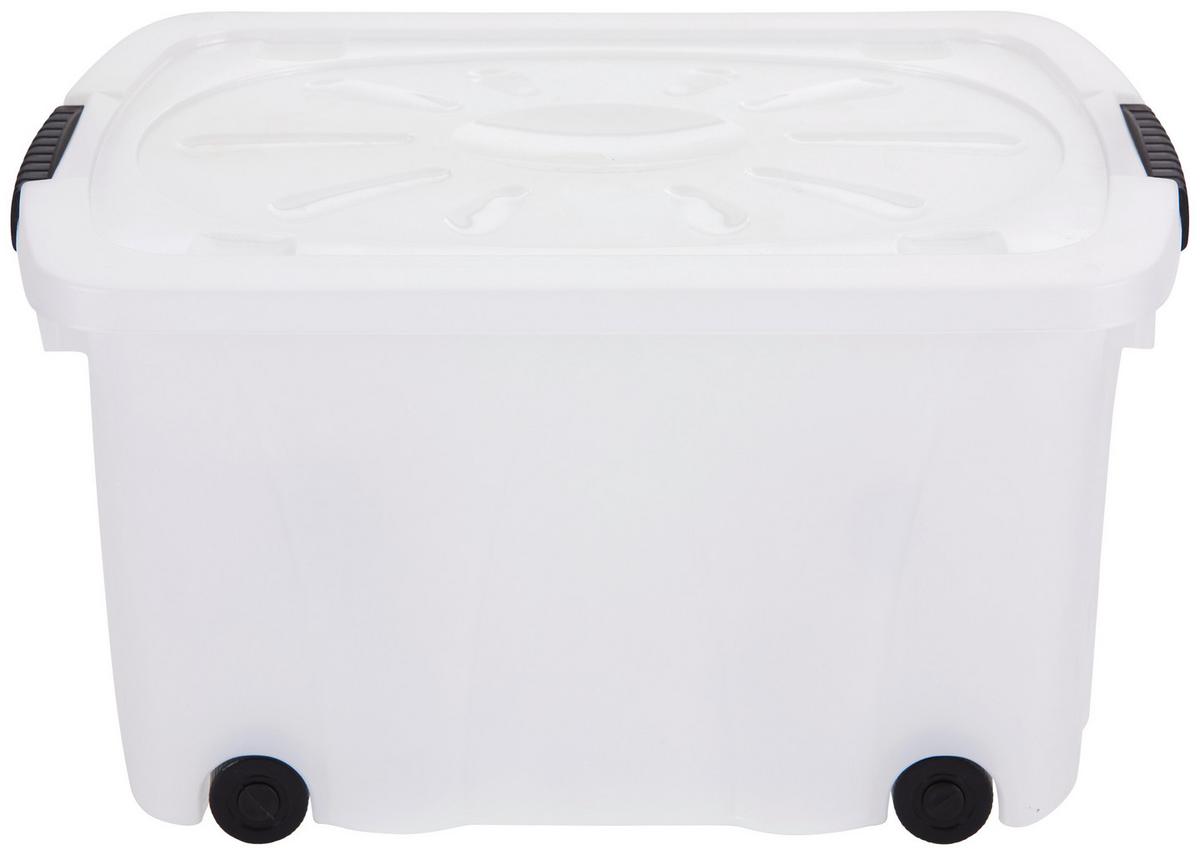 Aufbewahrungsbox Klipper + Deckel Kunststoff 58x37x31cm - Transparent, Basics, Kunststoff (58/37/31cm) - Homezone
