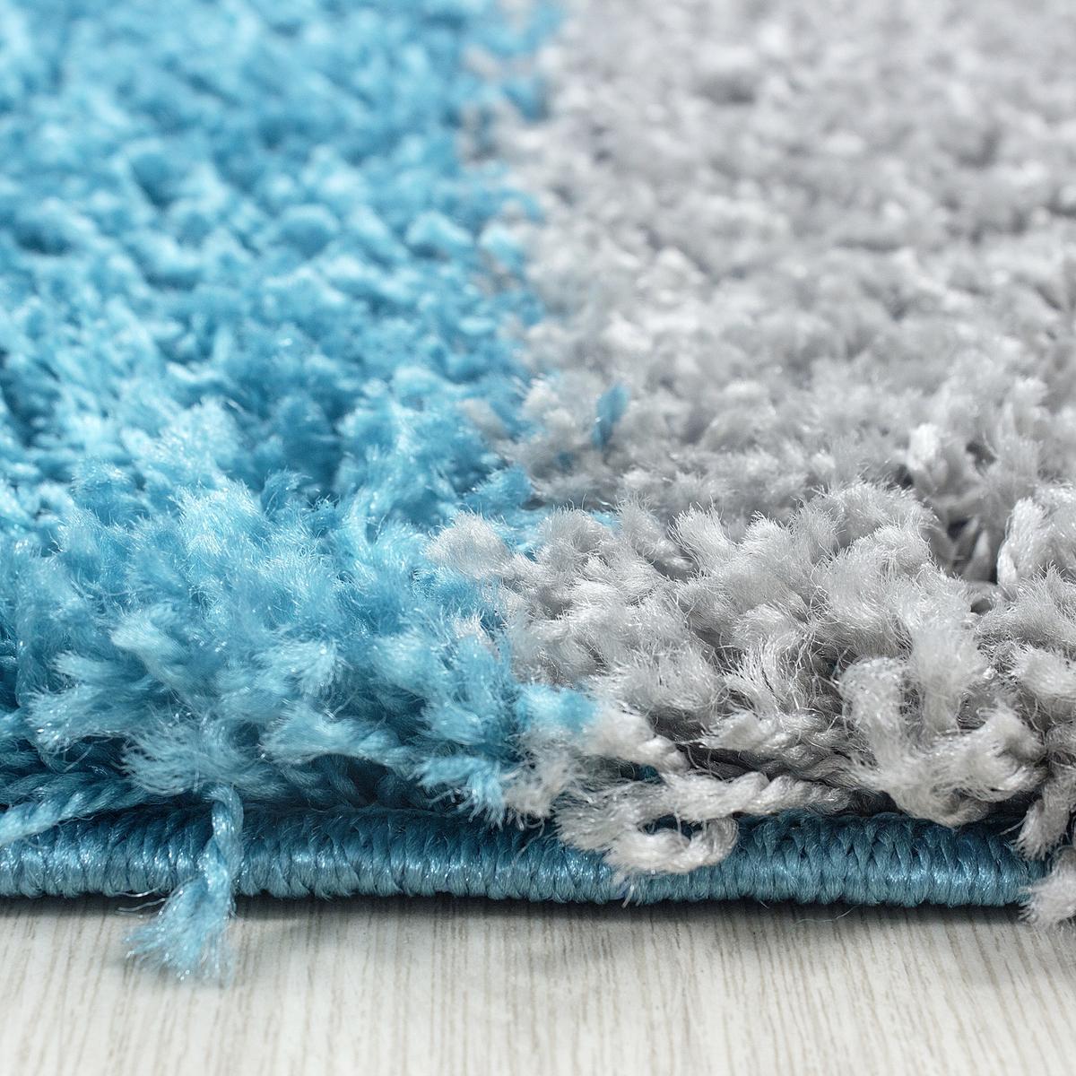 Hochflor Teppich Türkis Life 120x170 cm - Türkis/Hellgrau, KONVENTIONELL, Textil (120/170cm) - Novel