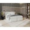 Boxspringbett mit Topper 180x200 Isla - Beige/Buchefarben, Basics, Holz/Holzwerkstoff (180/200cm) - Livetastic