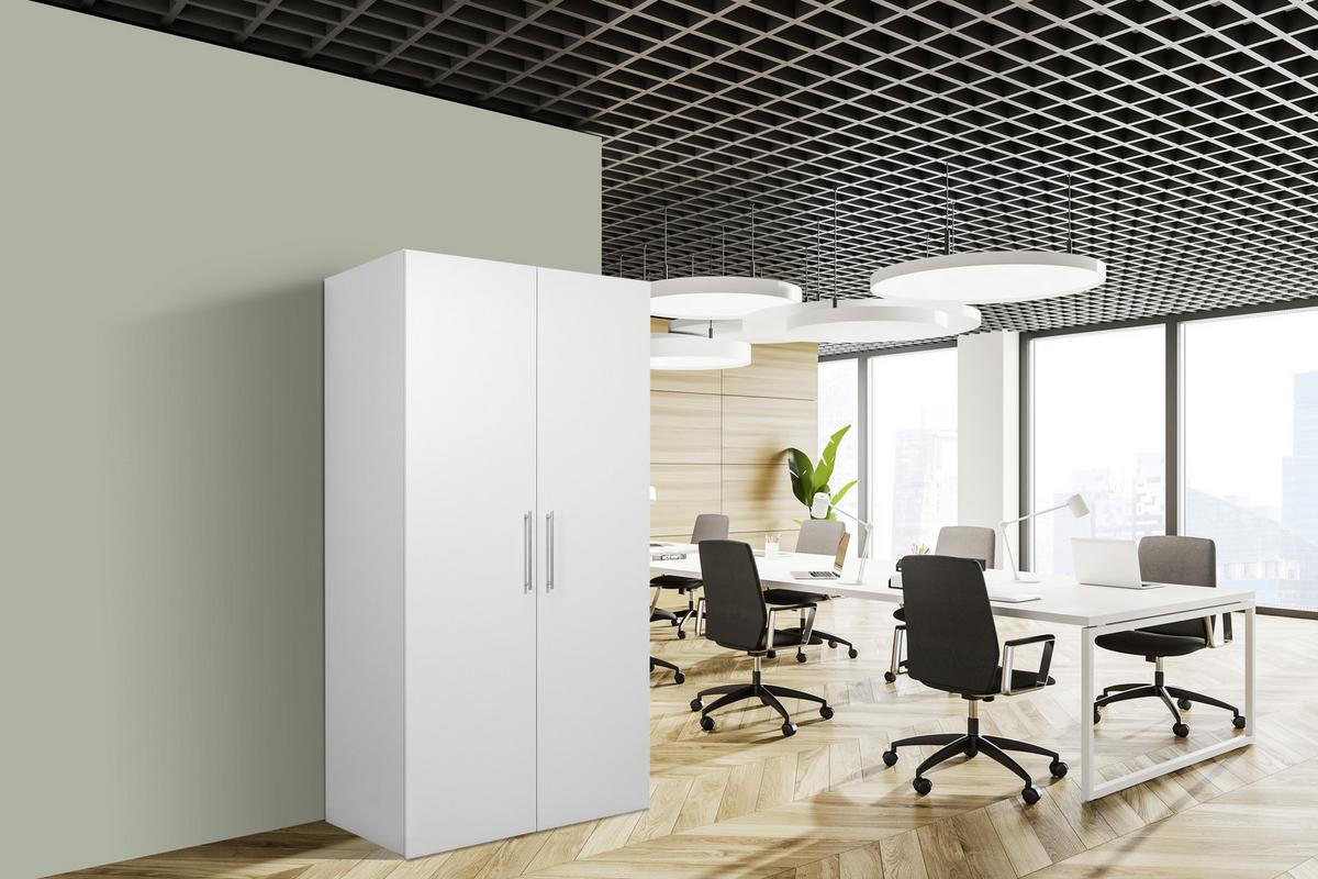 Schrankküche mit Kühlschrank + Kochfeld 104 cm Elegant - Weiß, MODERN, Holzwerkstoff/Metall (104/193/67cm) - Respekta