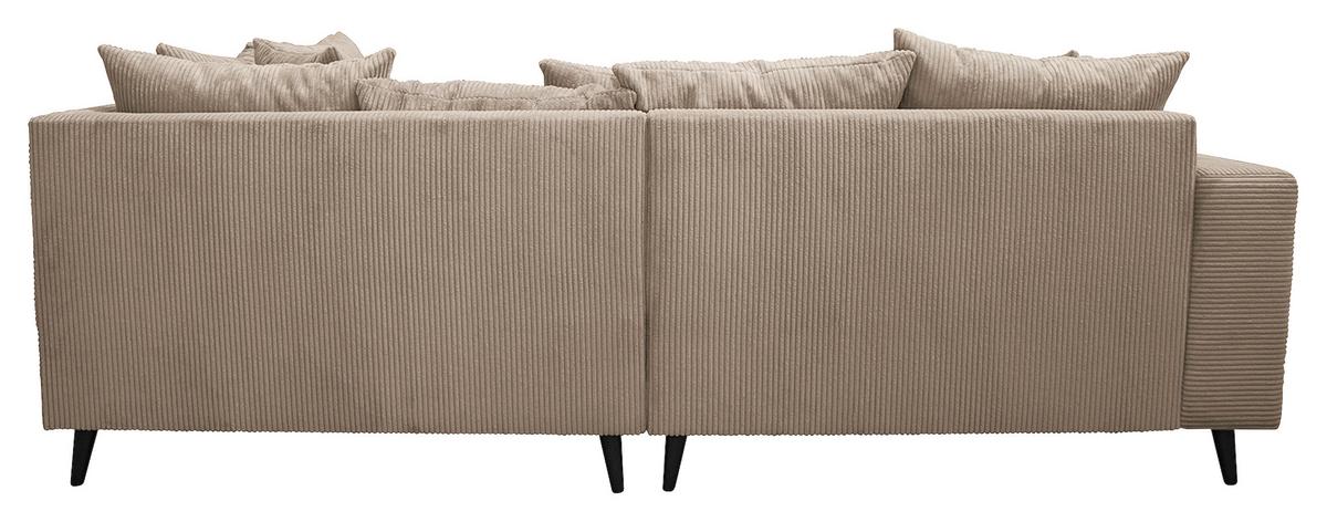 Ecksofa Pruno Hellbraun S: 247x174 Cmb - Hellbraun/Schwarz, Design, Textil (247/174cm) - MID.YOU