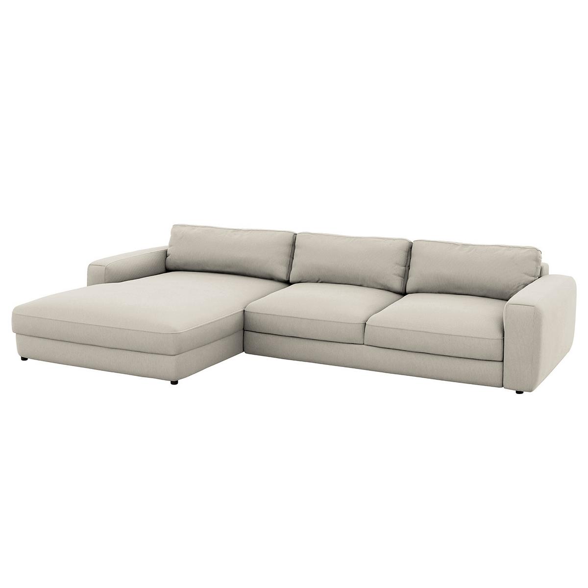 Ecksofa Bourbon, Grau S: 176x303 cm - Schwarz/Grau, MODERN, Textil (176/303cm) - Trendmanufaktur