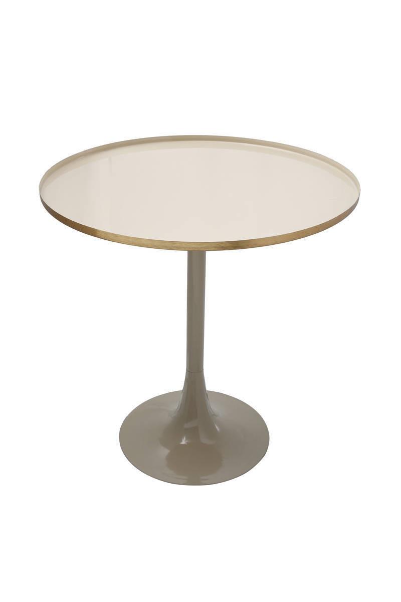 Beistelltisch Art Deco Creme/Taupe - Taupe/Creme, Trend, Metall (51/51/52cm) - Kayoom
