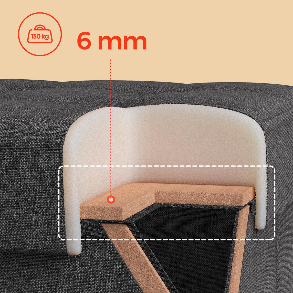 Sitzbox Dunkelgrau B: 30 cm - Dunkelgrau, Basics, Holzwerkstoff/Textil (30/30/30cm)