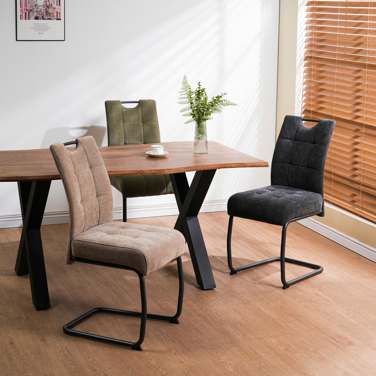 Schwingstuhl Vilnius Grau/Dunkelgrau B: 44 cm - Dunkelgrau/Grau, MODERN, Textil/Metall (44/95/61cm) - MID.YOU