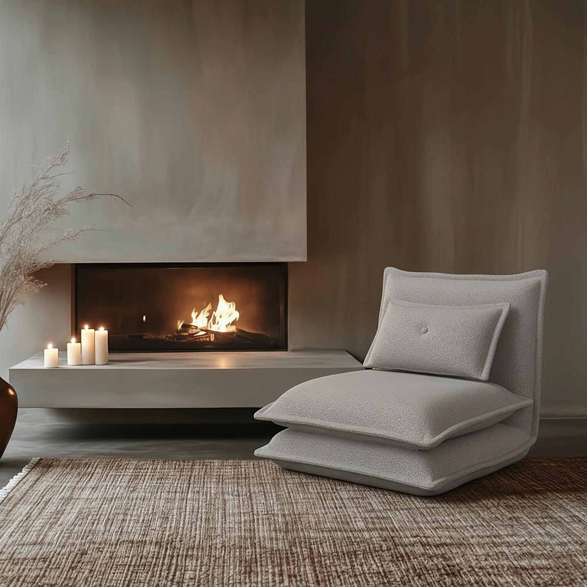 Rozkladacie kreslo TAMARA, svetlosivé buklé, max. 120 kg - svetlosivá, Modern, kov/textil (82/31/69cm) - Bessagi Home