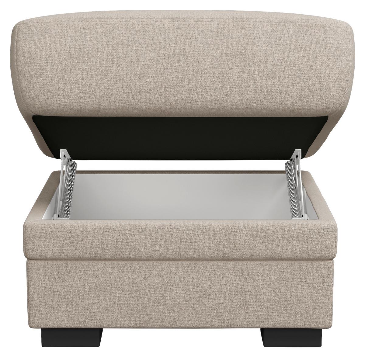 Hocker Marcus Beige B: 68 cm - Beige/Schwarz, Basics, Textil (68/45/68cm) - MID.YOU