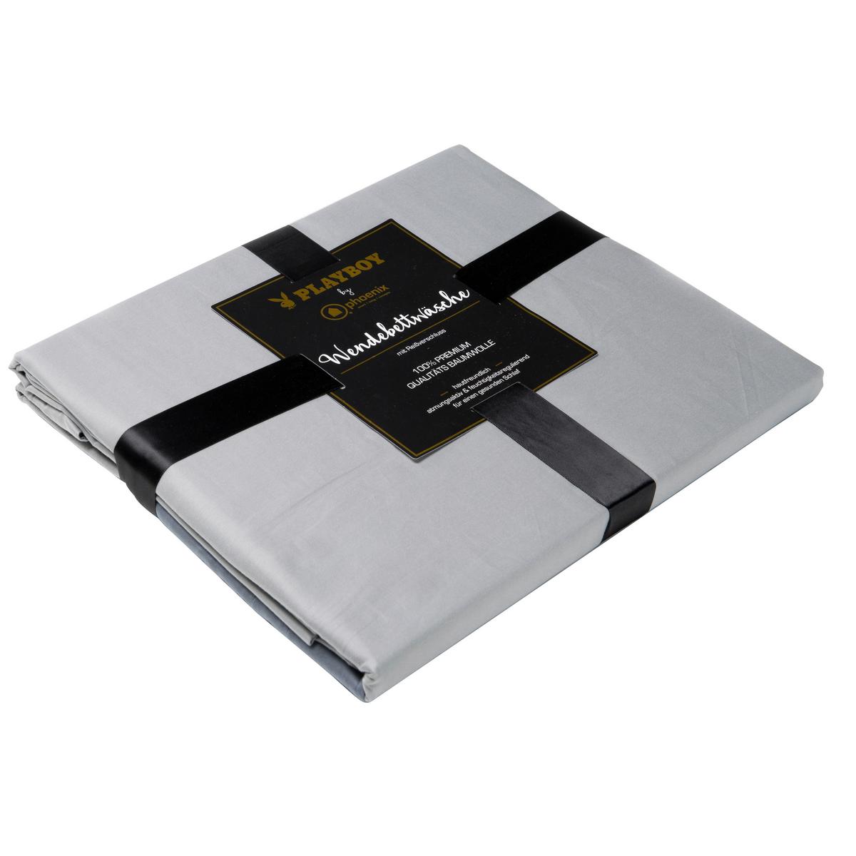 Wendebettwäsche Francesca Grau B: 135  cm - Grau, Basics, Textil (135/200cm) - Playboy