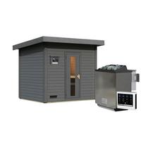 Saunahaus Bente 3 231/175/196 cm - Grau, Basics, Holz (231/175/196cm)