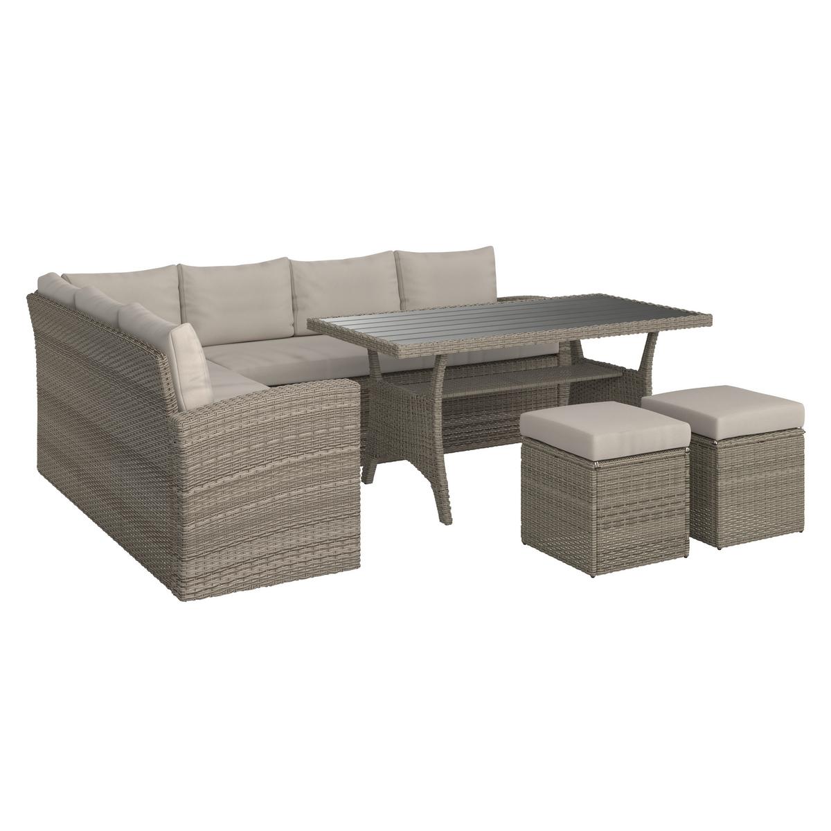 TERASOVÁ SEDACIA SÚPRAVA ALEX - sivá/svetlosivá, Modern, kompozitné drevo/textil (179cm) - Mömax