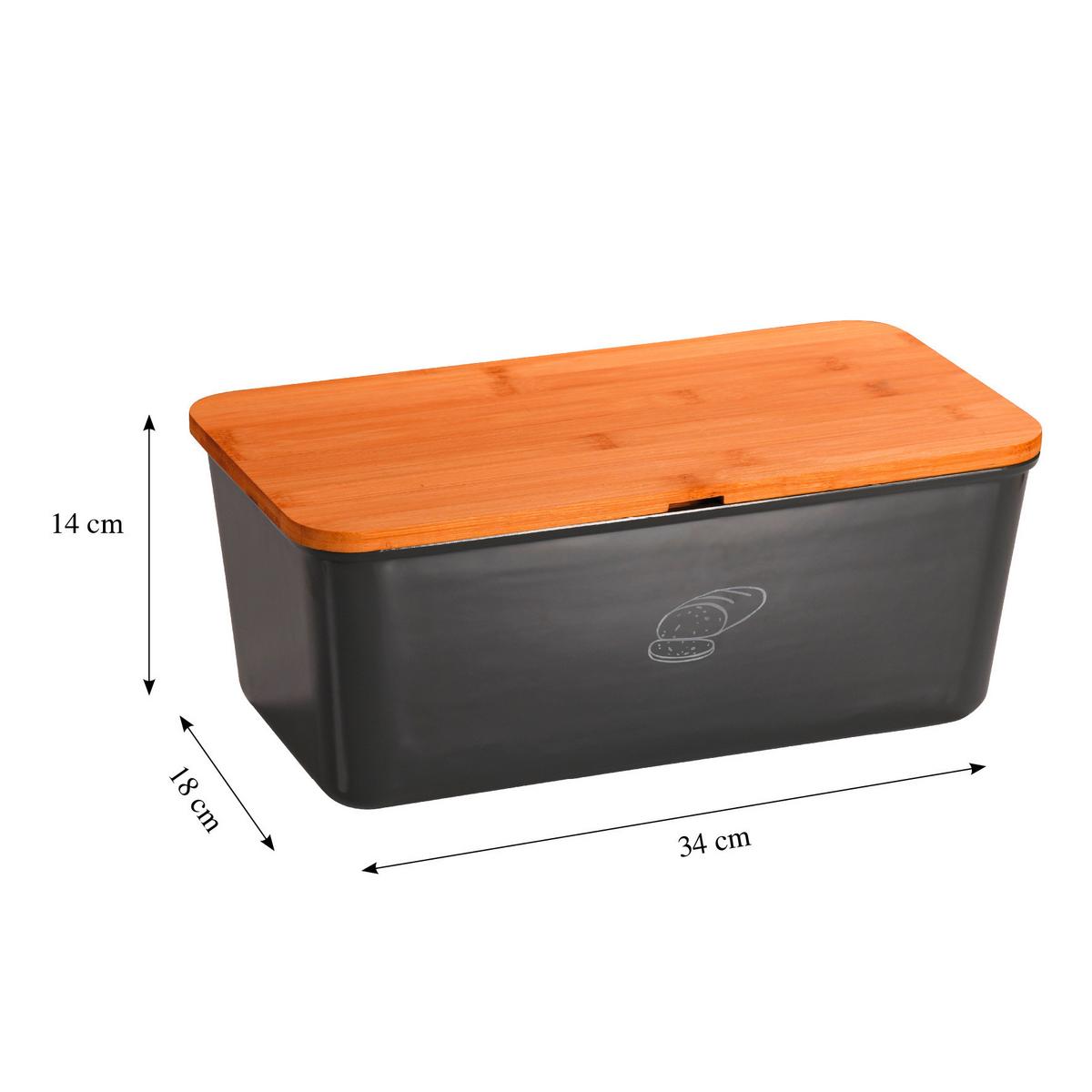 Brotbox Grau, Hellbraun L: 34 cm - Hellbraun/Grau, Basics, Naturmaterialien/Kunststoff (34/18/13.5cm) - Kesper