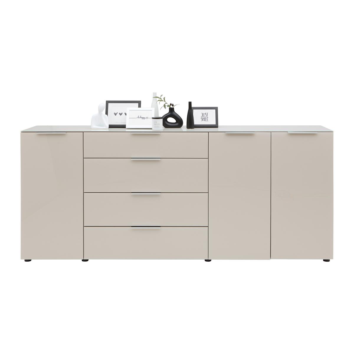 Široká komoda Siena SIENA -EXKLUSIV- - černá/kašmírová, Moderní, kov/kompozitní dřevo (226/99/40cm) - Mömax