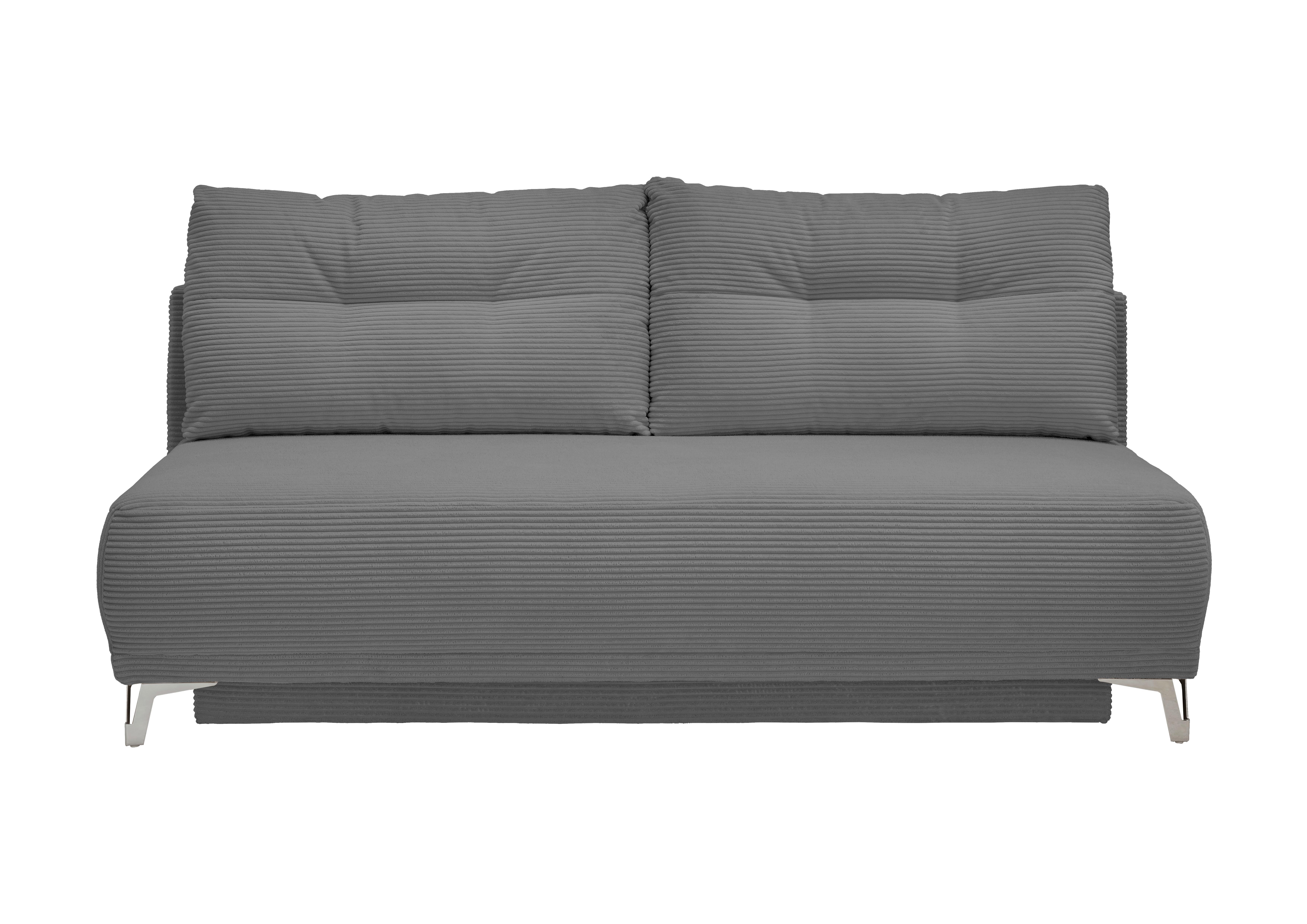 Schlafsofa Ari Grau Cord, B: 198 cm - Chromfarben/Grau, MODERN, Textil (198/90/100cm) - Livetastic