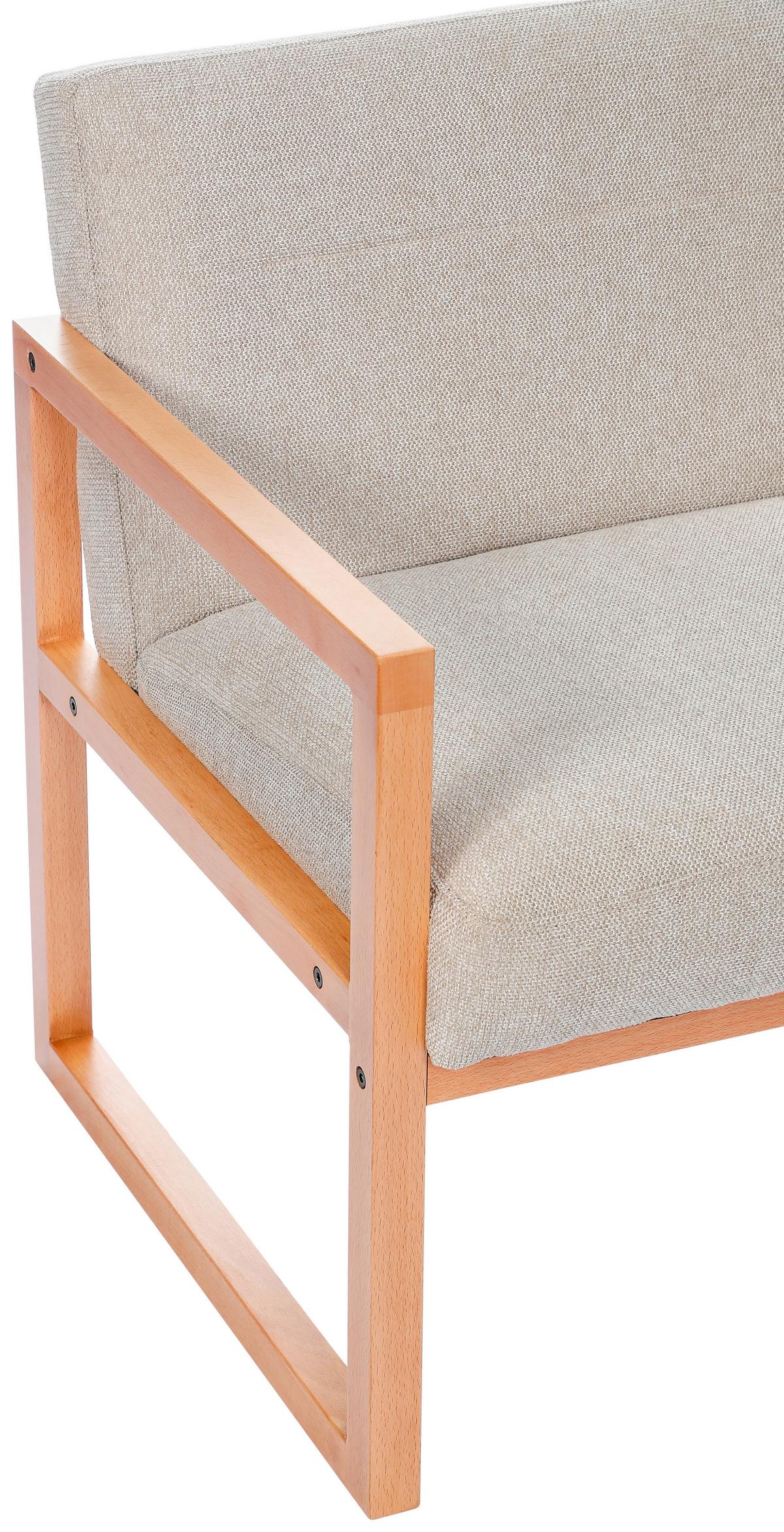 Kreslo MALMÖ, svetlosivá, bukový masív - prírodná farba/svetlosivá, Modern, drevo/textil (65/75/69cm) - Mömax