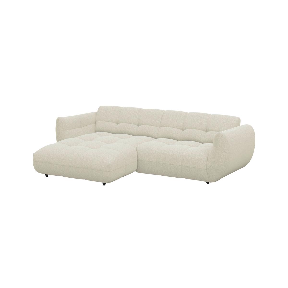 Ecksofa Panda Chenille elfenbein, 178x280cm - Elfenbein/Dunkelgrün, Trend, Textil (178/280cm)