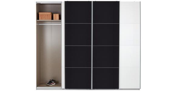 Schwebetürenschrank 361cm Bensheim, Weiß/basalt - Dunkelgrau/Weiß, MODERN, Glas/Holzwerkstoff (361/230/62cm) - James Wood