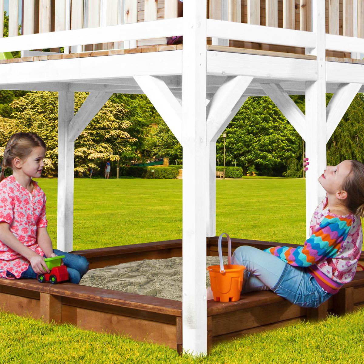 Spielturm A030.154.31 - Blau/Braun, KONVENTIONELL, Holz (613/291/277cm) - Ambia Garden