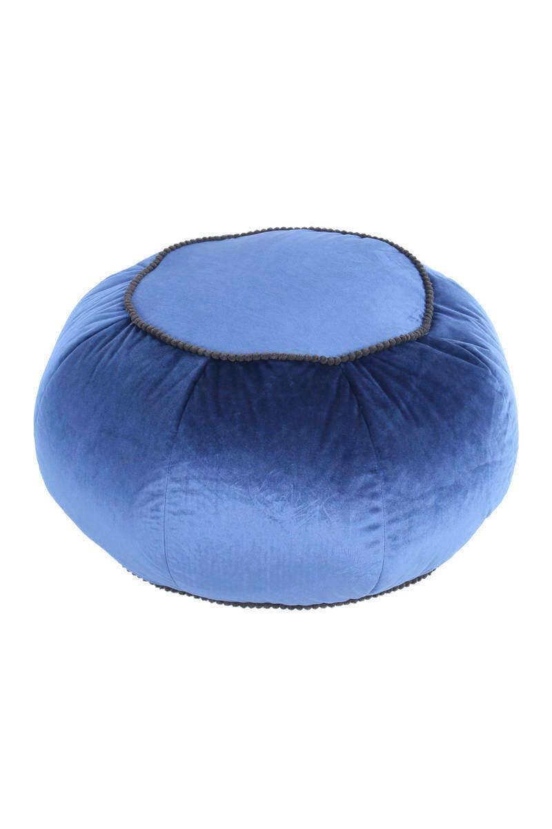 Pouf Taj Mahal Dxh: 65x35 Cm Samt Blau Mit Reißverschluss - Blau, MODERN, Textil (65/35/65cm) - Kayoom