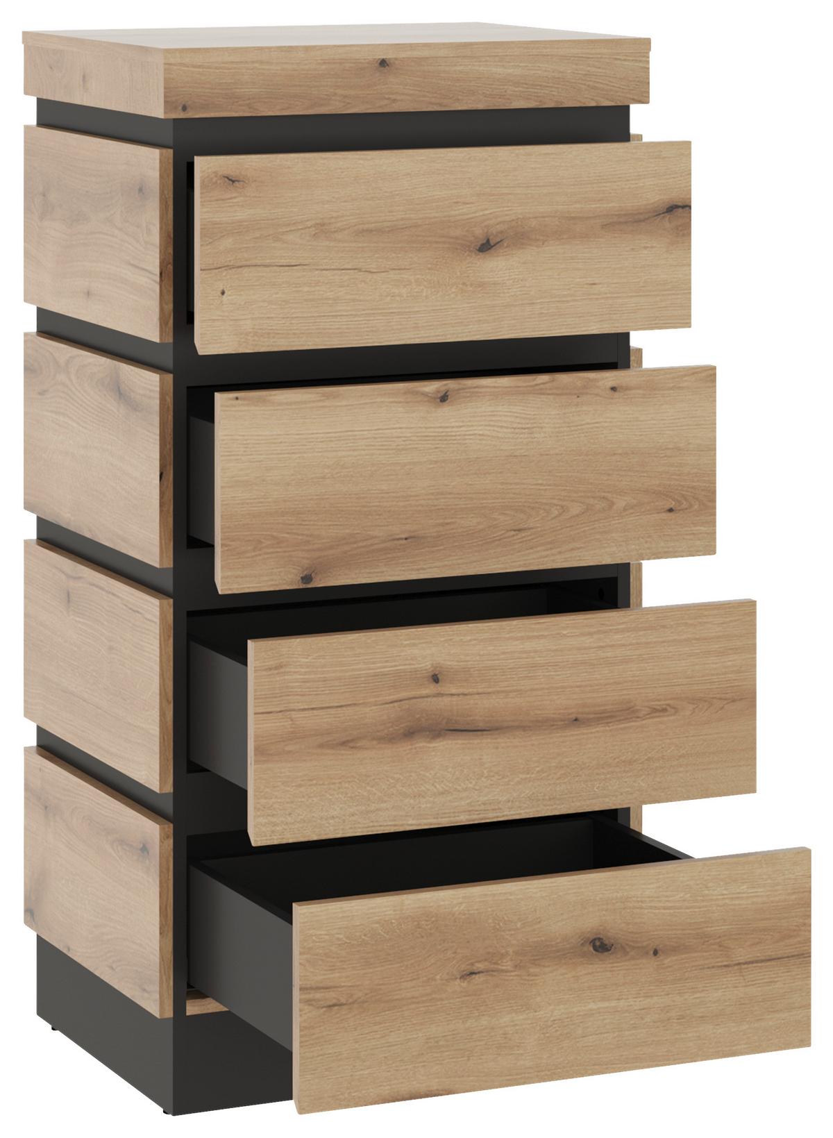 Kommode Corte Grau/Eiche Dekor B: 60 cm - Trend, Holzwerkstoff (60/117/45cm)