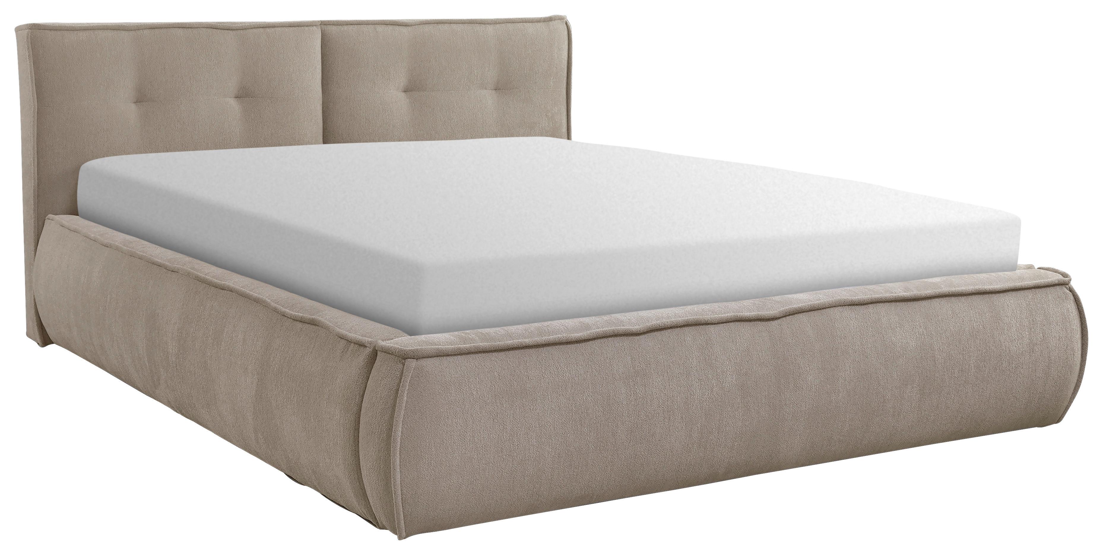 Polsterbett mit Lattenrost Lacjo Hellbraun 180x200 cm - Hellbraun/Beige, LIFESTYLE, Holz/Holzwerkstoff (180/200cm) - Livetastic