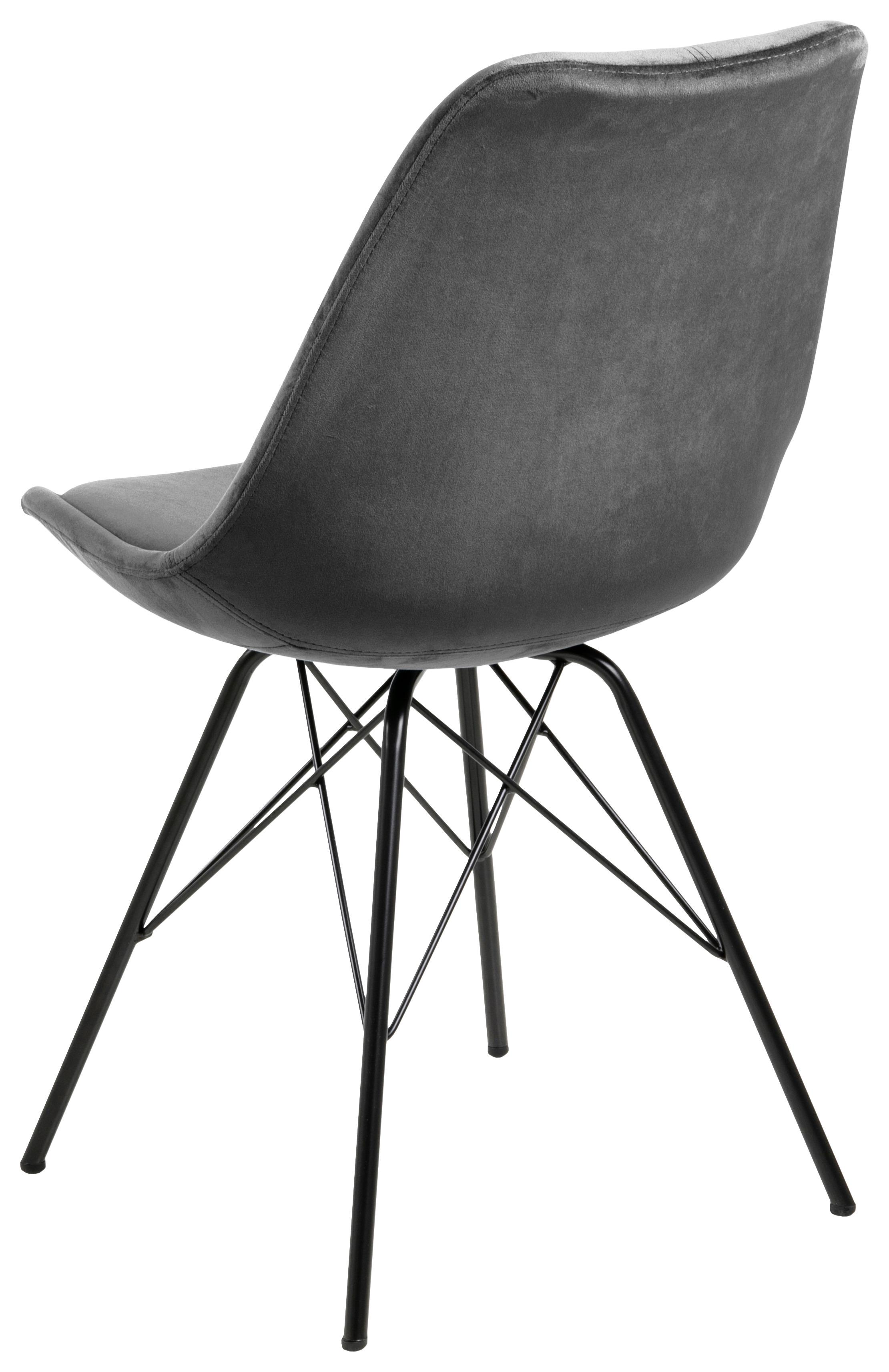 Jedálenská stolička ERIS zamat - čierna/tmavosivá, Trend, kov/textil (48,5/85,5/54cm) - Carryhome