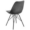 Schalenstuhl Eris Dunkelgrau Samt Gepolstert - Dunkelgrau/Schwarz, Trend, Textil/Metall (48,5/85,5/54cm) - Carryhome