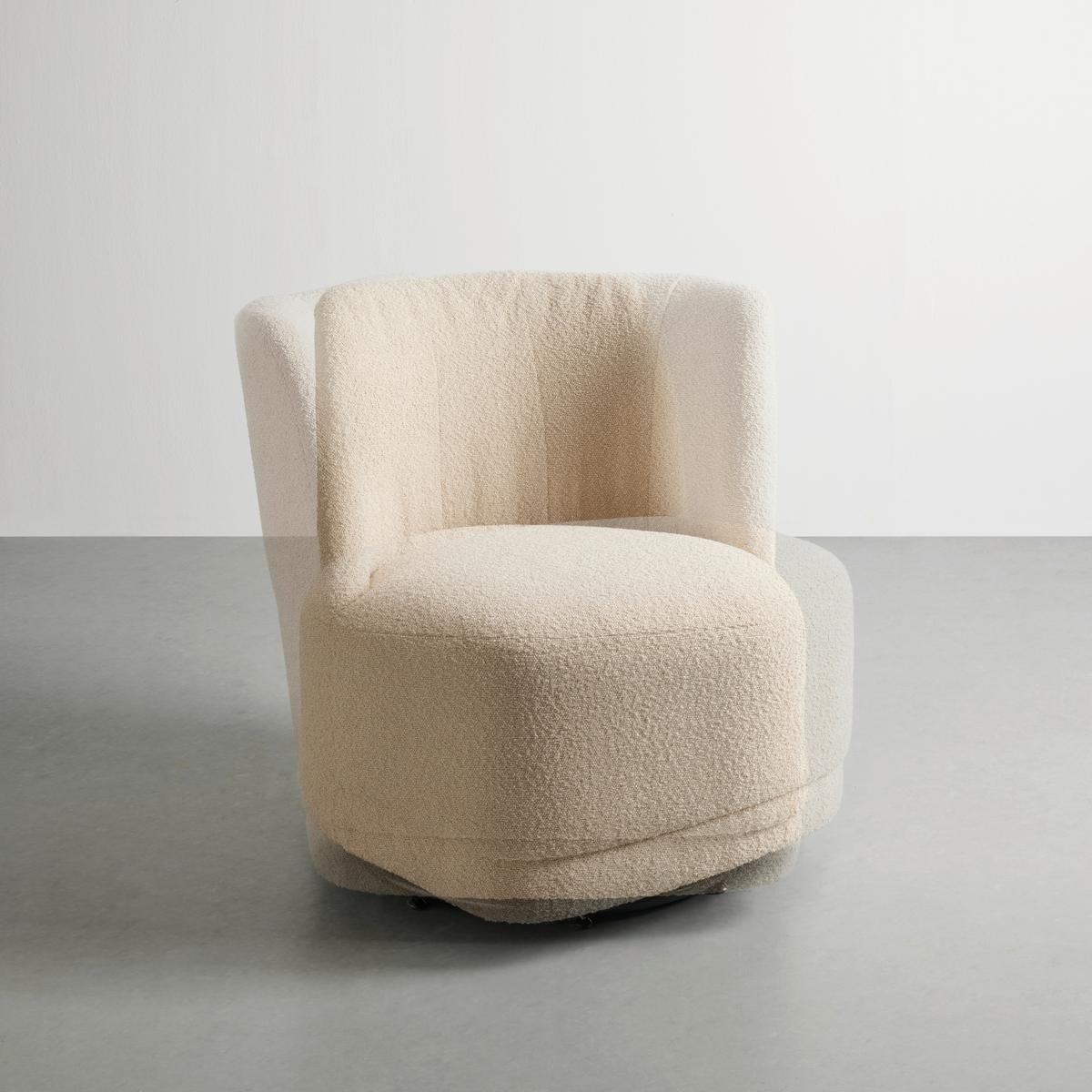 Dizajnové kreslo TURNER, béžové buklé - čierna/béžová, Romantik / Landhaus, kov/drevo (64/71/73cm) - Premium Living
