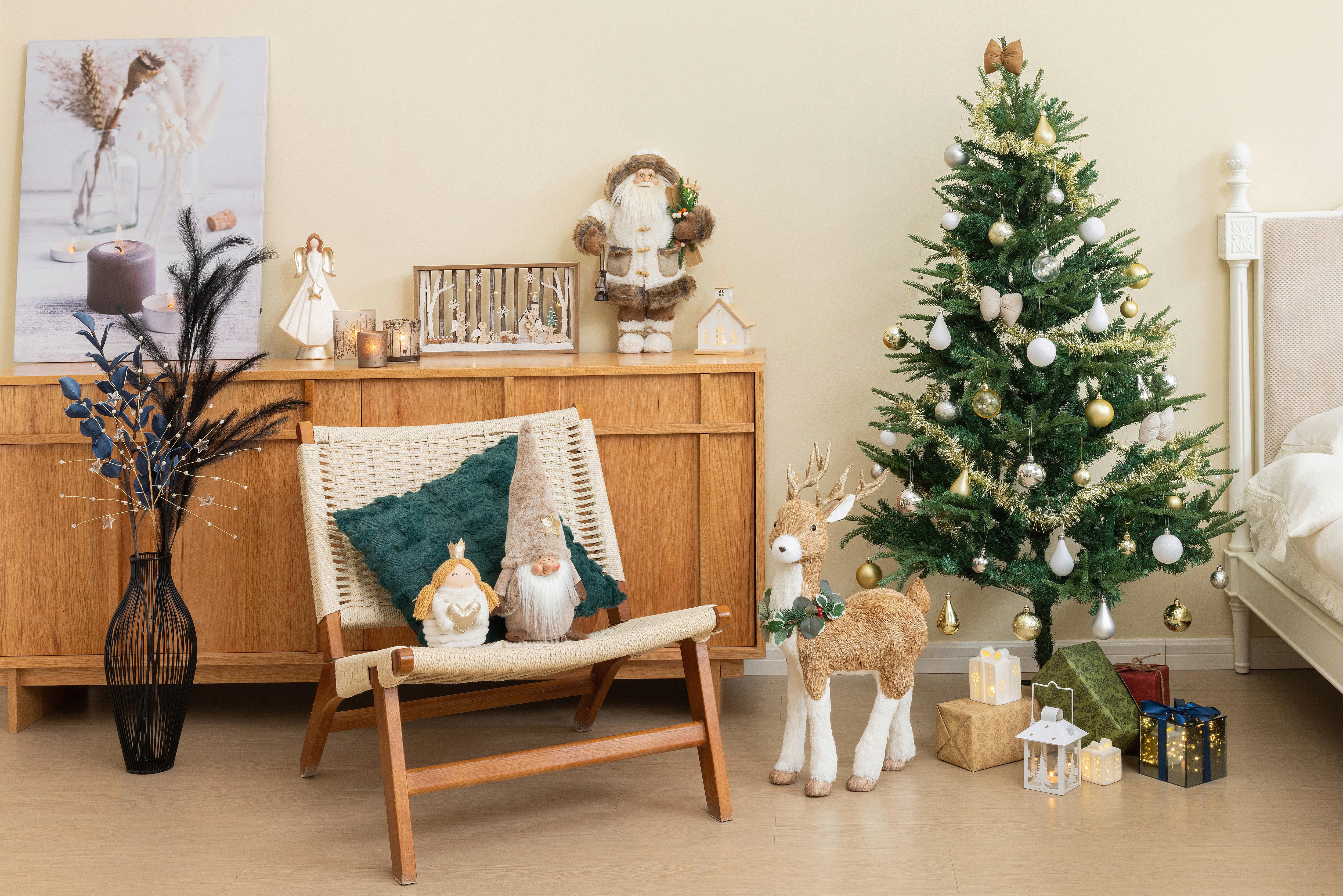 Christbaumkugel-Set Ana - Silberfarben, KONVENTIONELL, Kunststoff (6cm) - Luca Bessoni