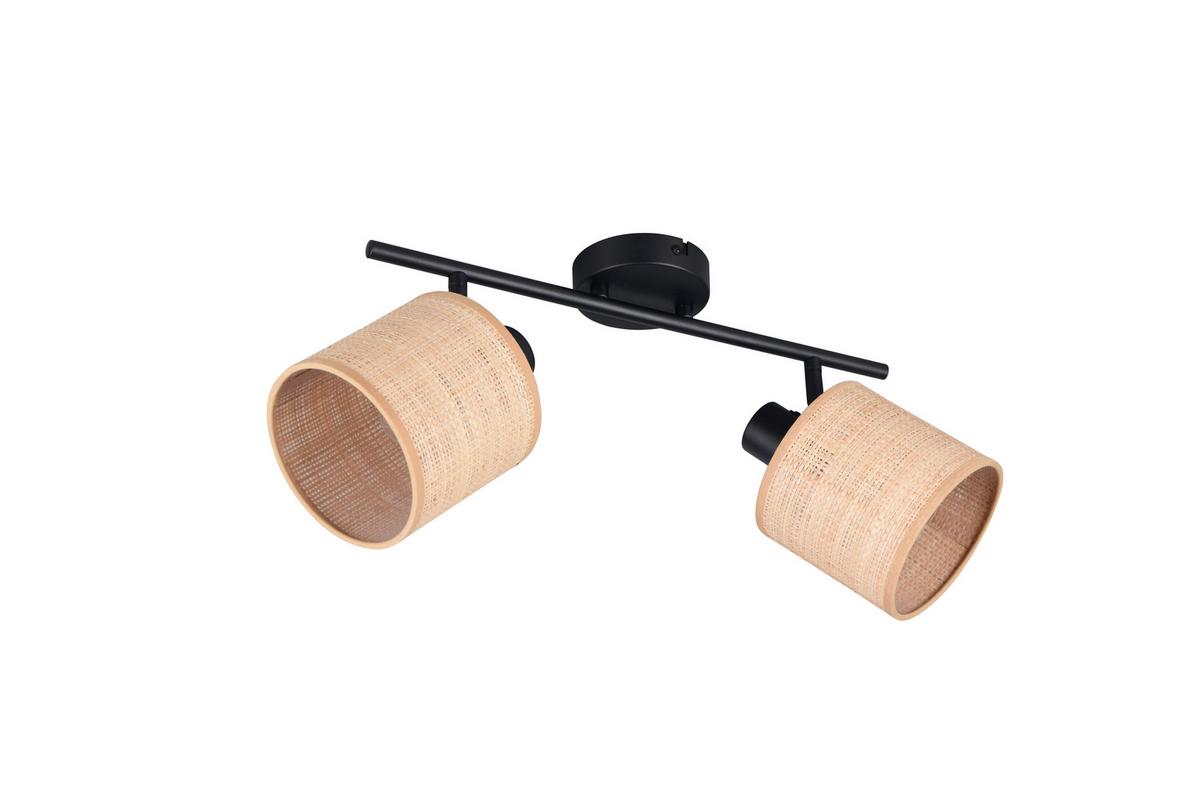 Strahler Naturfarben Schwarz B: 25 Cm - Schwarz/Naturfarben, Natur, Textil/Metall (42,5/25/13cm)