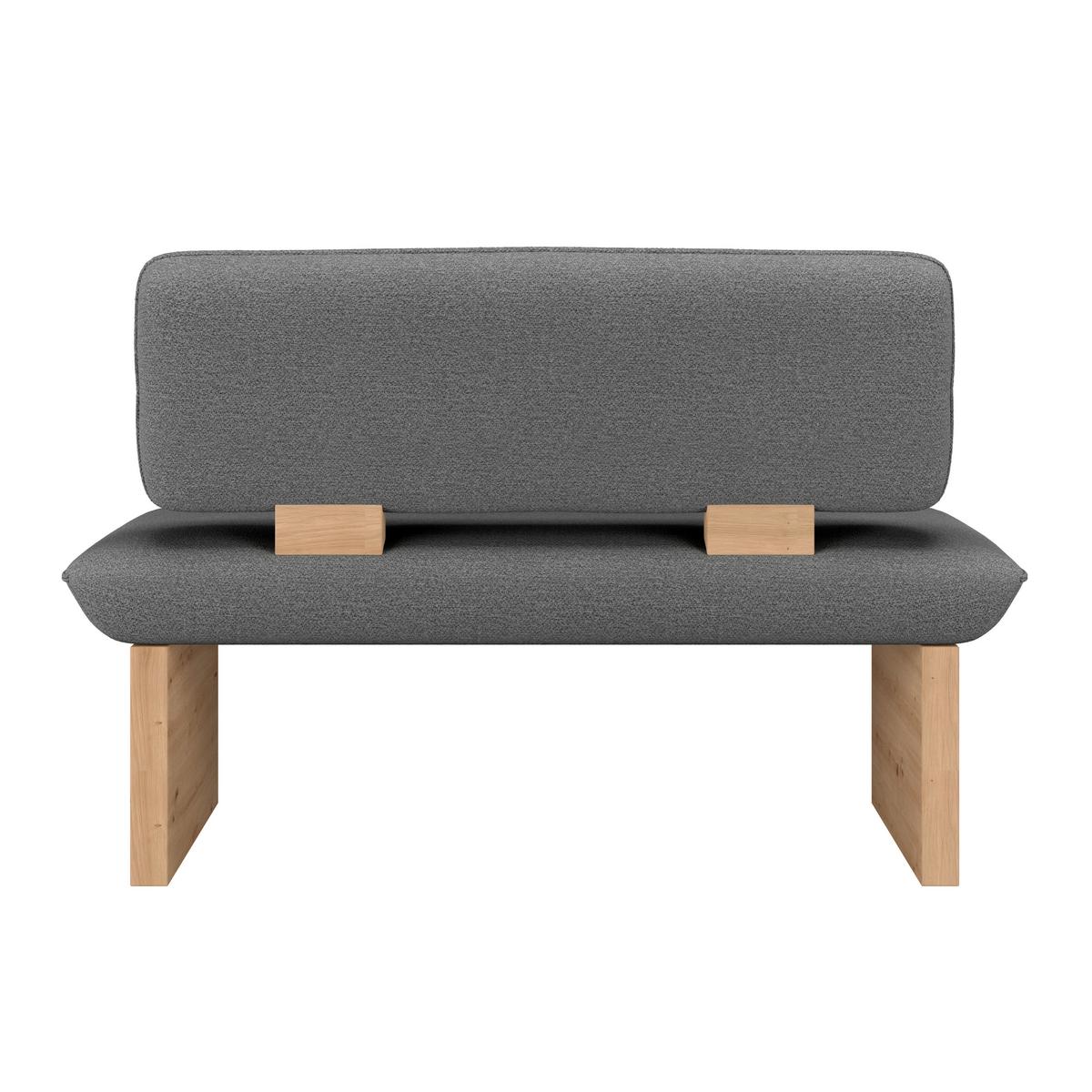 Sitzbank Beluna II Webstoff anthrazit, B: 160cm - Eichefarben/Anthrazit, KONVENTIONELL, Holzwerkstoff/Textil (160/87/67cm) - James Wood