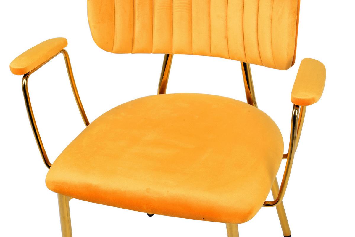 Stuhl-set Giselle 225 Hellorange - Goldfarben/Orange, Design, Kunststoff/Metall (63/80/51cm) - Kayoom
