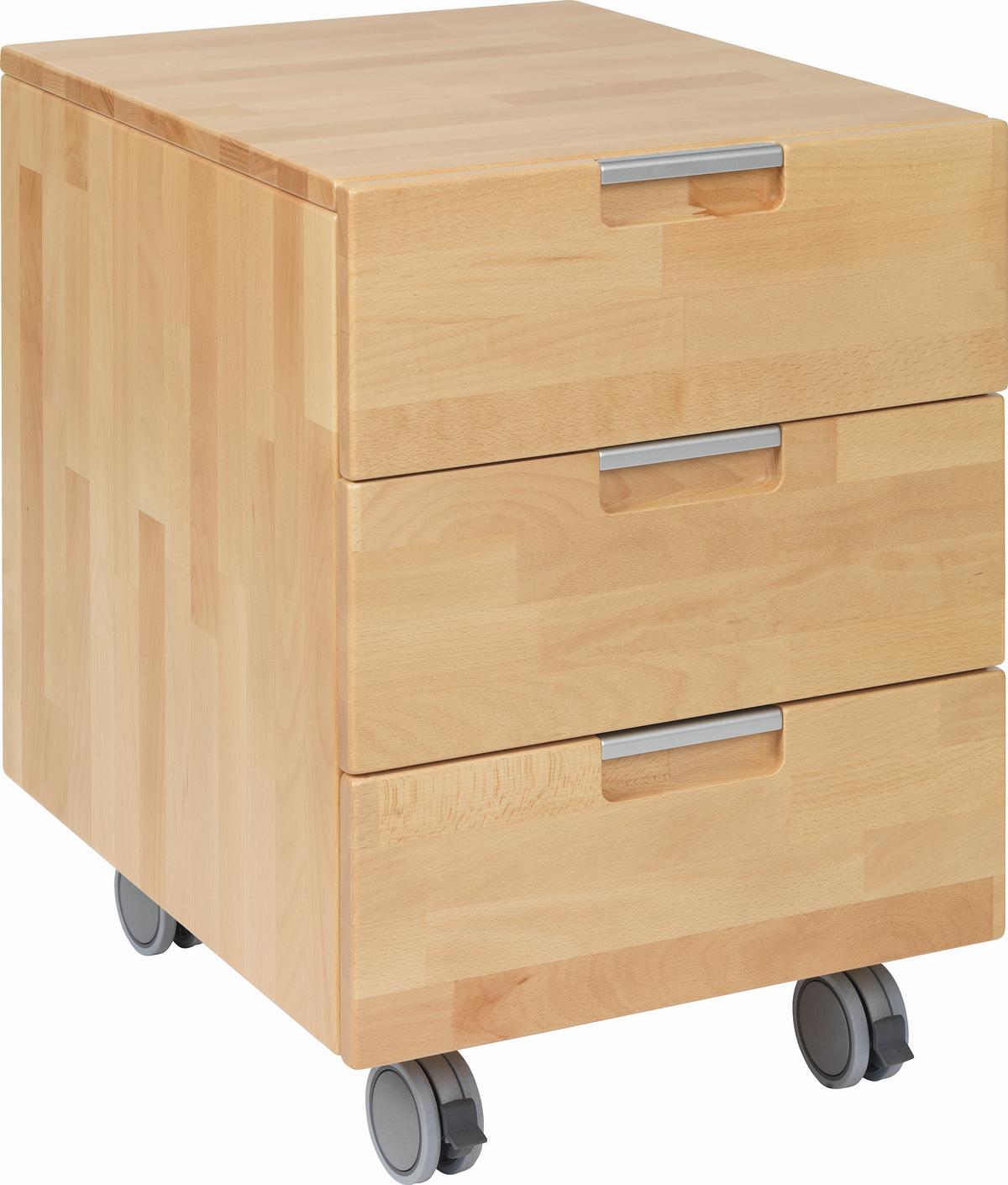 Rollcontainer Kevin Ii - Kernbuche, Design, Holz/Kunststoff (45/62/58cm) - Linea Natura