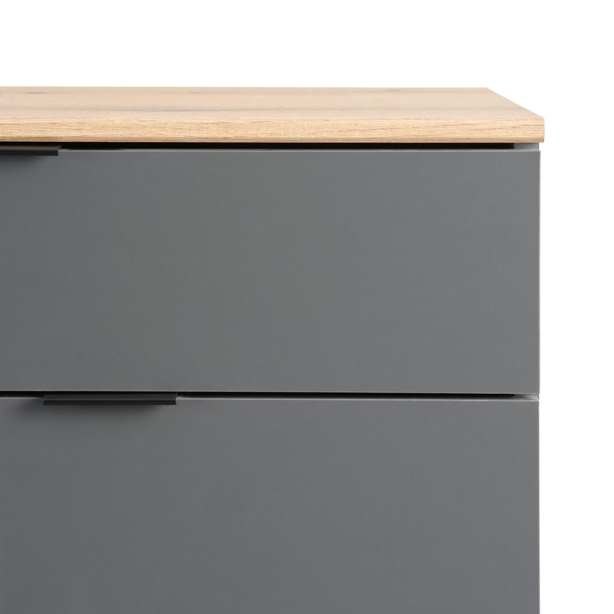Kommode Clever Anthrazit B: 70 cm - Eichefarben/Anthrazit, MODERN, Holzwerkstoff (70/92/38cm)