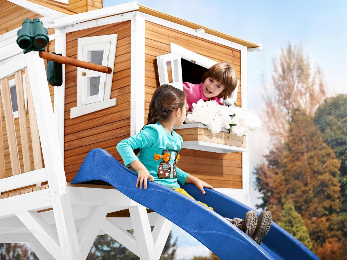 Spielturm A030.150.31 - Blau/Braun, KONVENTIONELL, Holz (432/288/193cm) - Ambia Garden